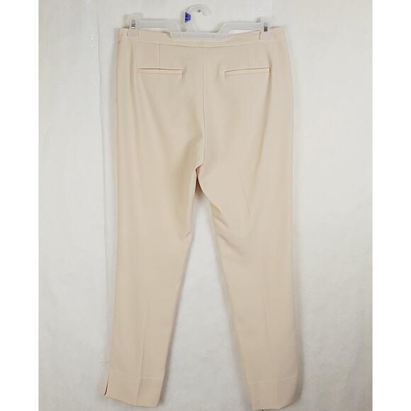 BCBGMAXASRIA pastel peach straight leg trouser size Med Old Money Quiet Luxury - Picture 2 of 10